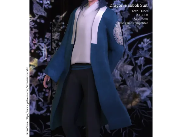 Alpha Dragon Hanbok Suit by simnasimsworld - The Sims 4 Custom Content