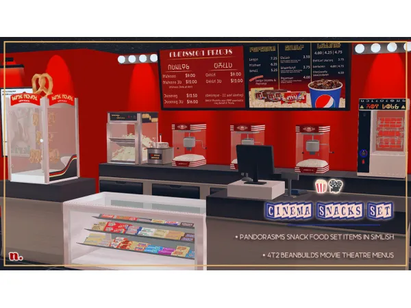 cinema snacks set - The Sims 2 Custom Content