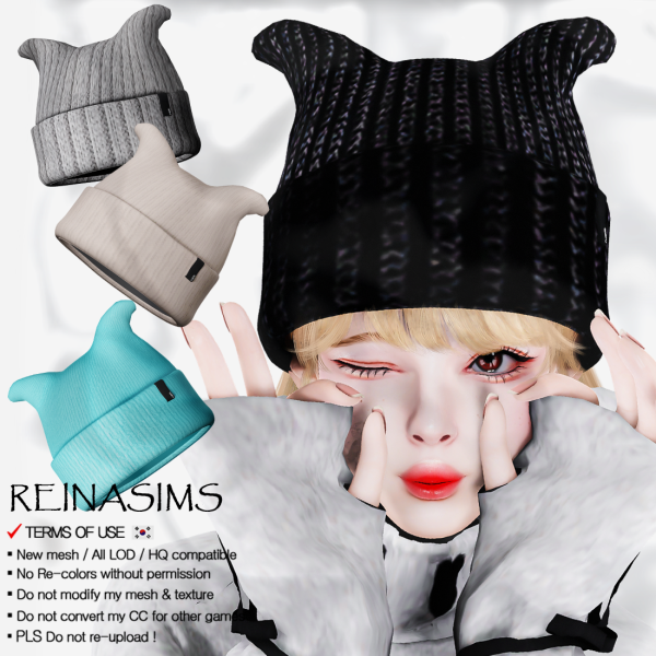 Alpha [SIMS4] Reina Animal ear beanie by simsfinds - The Sims 4 Custom Content