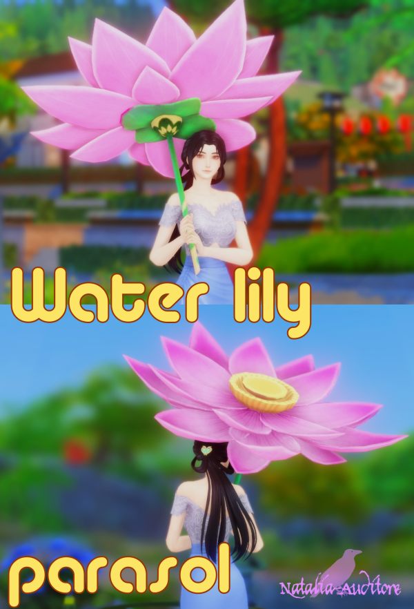 Maxis Match Water lily parasol by simsfinds - The Sims 4 Custom Content