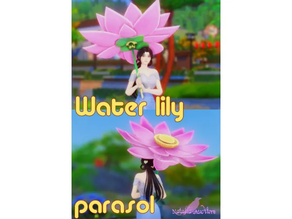 Maxis Match Water lily parasol by natalia_auditore - The Sims 4 Custom Content