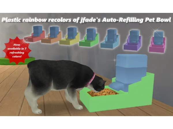 My recolors of jfades Auto Pet Bowl - The Sims 2 Custom Content