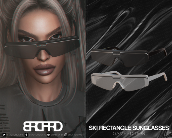 Alpha SKI RECTANGLE SUNGLASSES GAME EDITION by simsfinds - The Sims 4 Custom Content