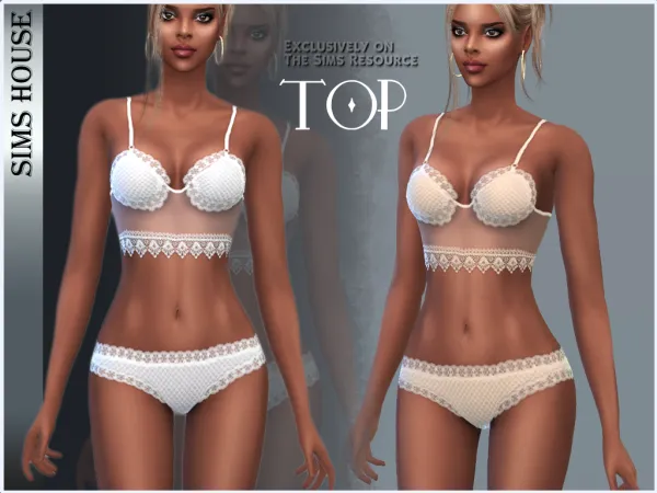 Alpha Lace bralette - The Sims 4 Custom Content