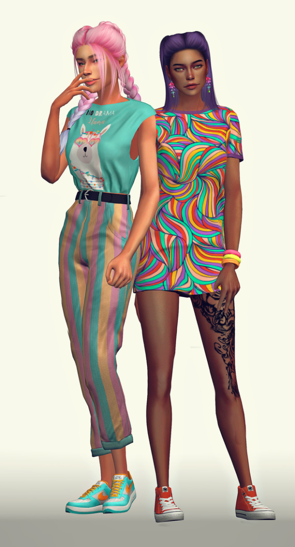 Alpha Female set by simsfinds - The Sims 4 Custom Content