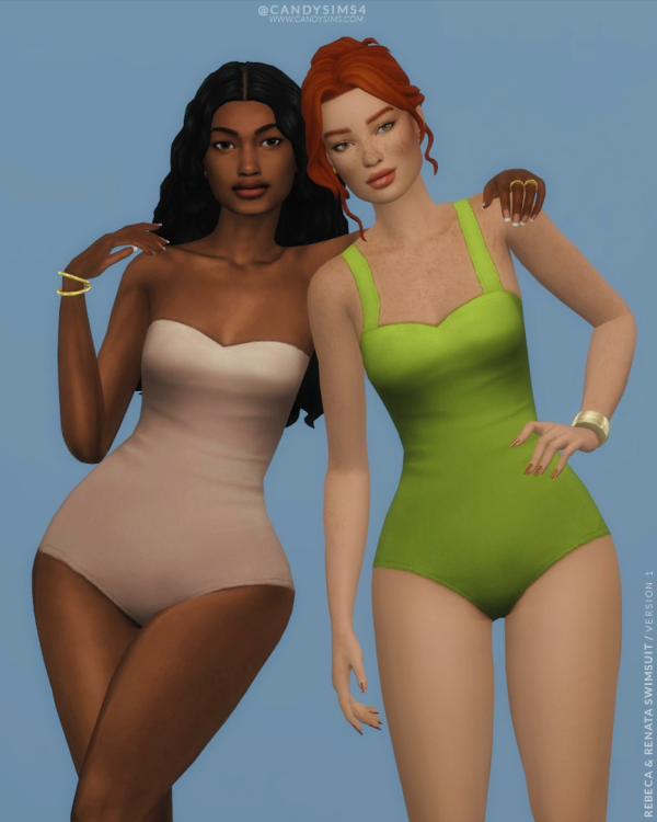 Maxis Match REBECA RENATA SWIMSUITS by simsfinds - The Sims 4 Custom Content