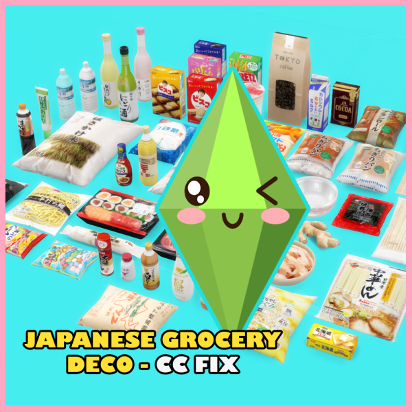 Alpha FIX Japanese Grocery Items by simsfinds - The Sims 4 Custom Content
