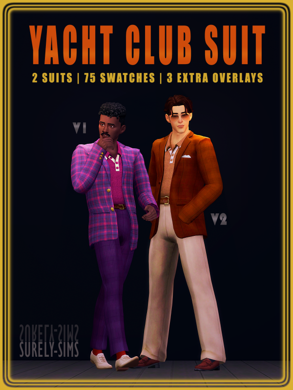 Maxis Match Yacht Club Suit AM Suit Set for Rich Dads by simsfinds - The Sims 4 Custom Content