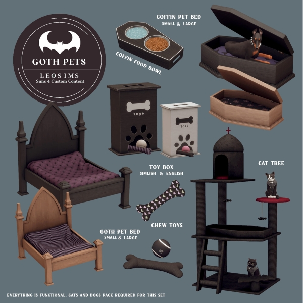 Mix Goth Pets by leosims4cc - The Sims 4 Custom Content
