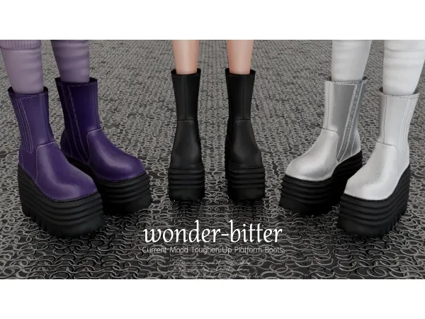 Alpha Current Mood Toughen Up Platform Boots - The Sims 4 Custom Content