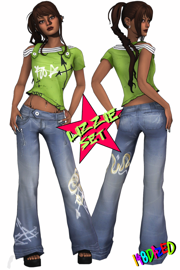 Mix LIZZIE SET by simsfinds - The Sims 4 Custom Content