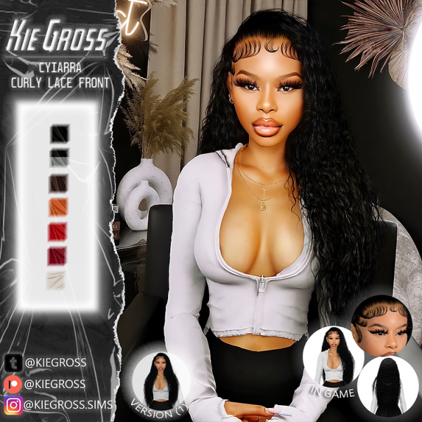 Alpha cyiarra hair by simsfinds - The Sims 4 Custom Content