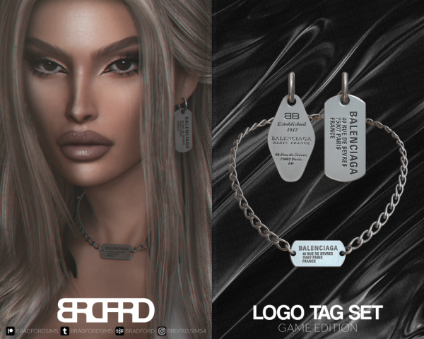 Alpha LOGO TAG SET GAME EDITION by simsfinds - The Sims 4 Custom Content