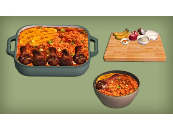 Jollof Rice Food for - The Sims 2 Custom Content