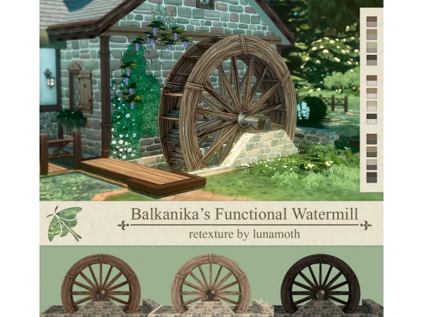 🌳 Functional Watermill - Recolor 🌳 by lunamothsims
