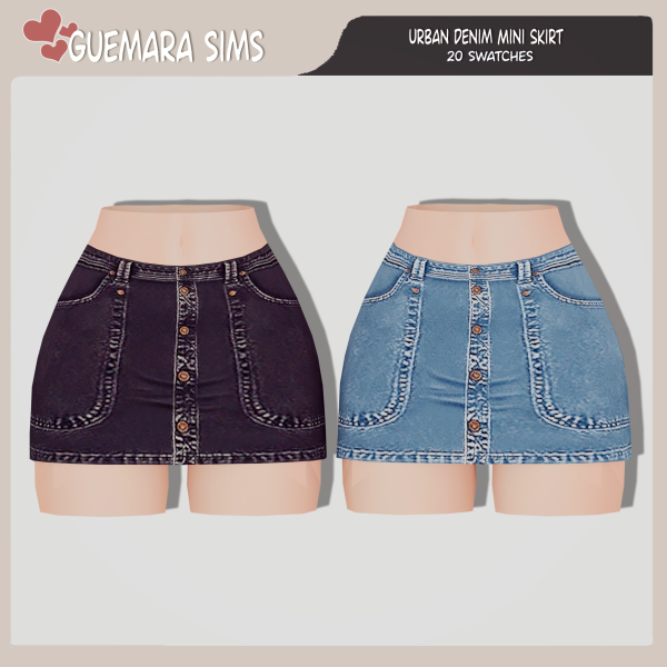 Alpha Urban Denim Mini Skirt (Public now) by simsfinds - The Sims 4 Custom Content