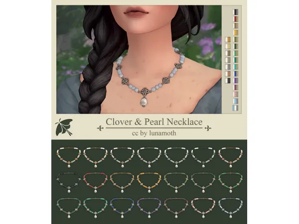 Mix Clover Pearl Necklace - The Sims 4 Custom Content