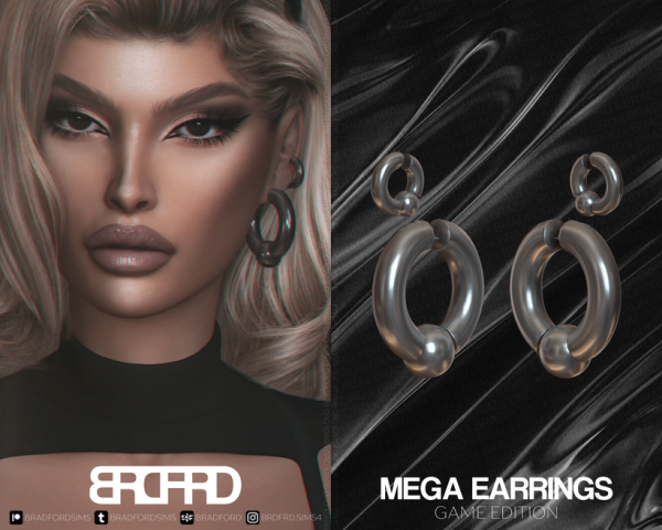 Alpha MEGA EARRINGS GAME EDITION by simsfinds - The Sims 4 Custom Content
