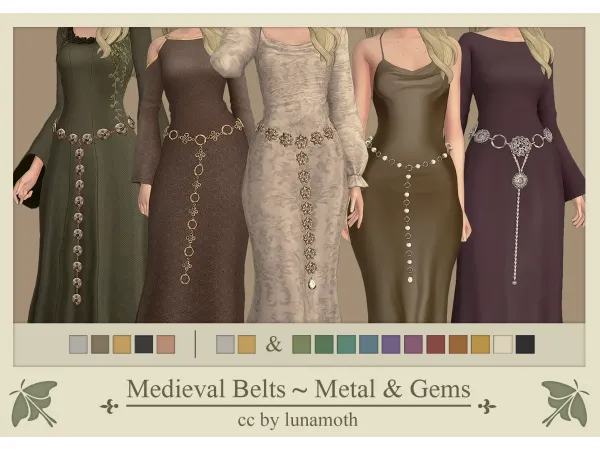 � Medieval Belt Accs ~ Metal & Gems � by lunamothsims UPD ~ 4 Aug 2024