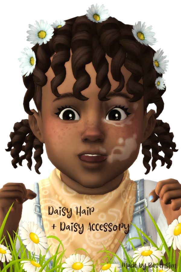 Maxis Match Daisy Hair For Toddlers by simsfinds - The Sims 4 Custom Content