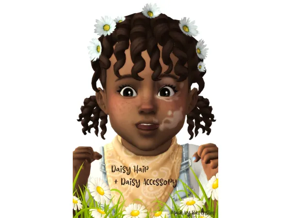 Maxis Match Daisy Hair For Toddlers by RavenSim - The Sims 4 Custom Content