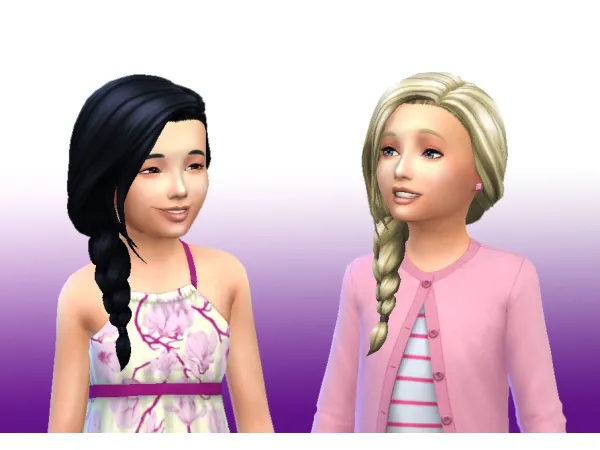Maxis Match Braid Side for Girls by kiarazurk - The Sims 4 Custom Content