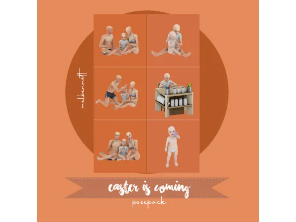 Mix Easter is Coming Posepack - The Sims 4 Custom Content