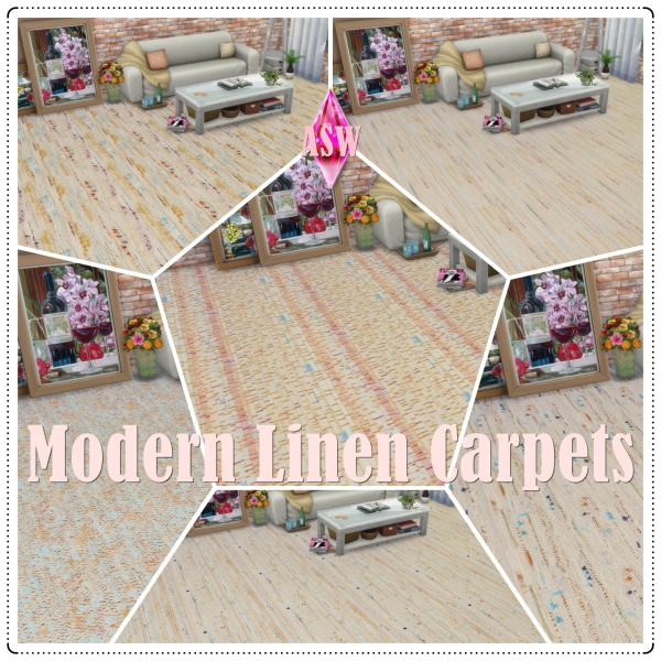 Mix Modern Linen Carpets by simsfinds - The Sims 4 Custom Content