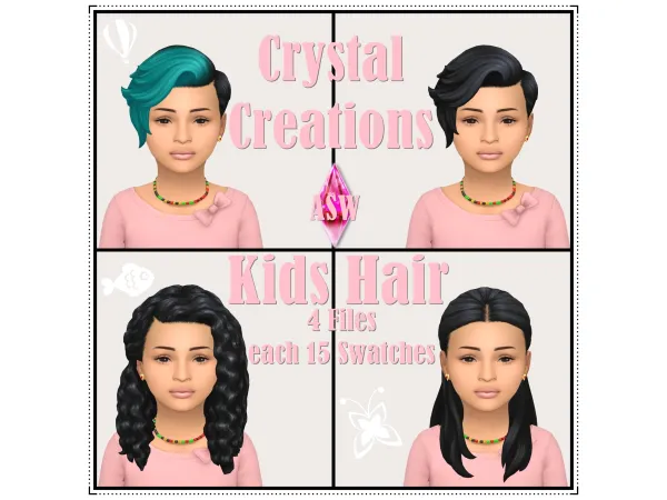 Maxis Match Crystal Creations Kids Hair by AnnettsSims4Welt - The Sims 4 Custom Content