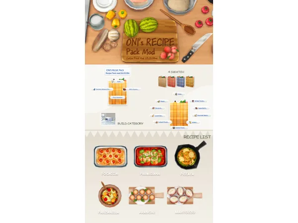 Maxis Match Oni's Recipe Pack_custom food mod_240308 by oni28 - The Sims 4 Custom Content