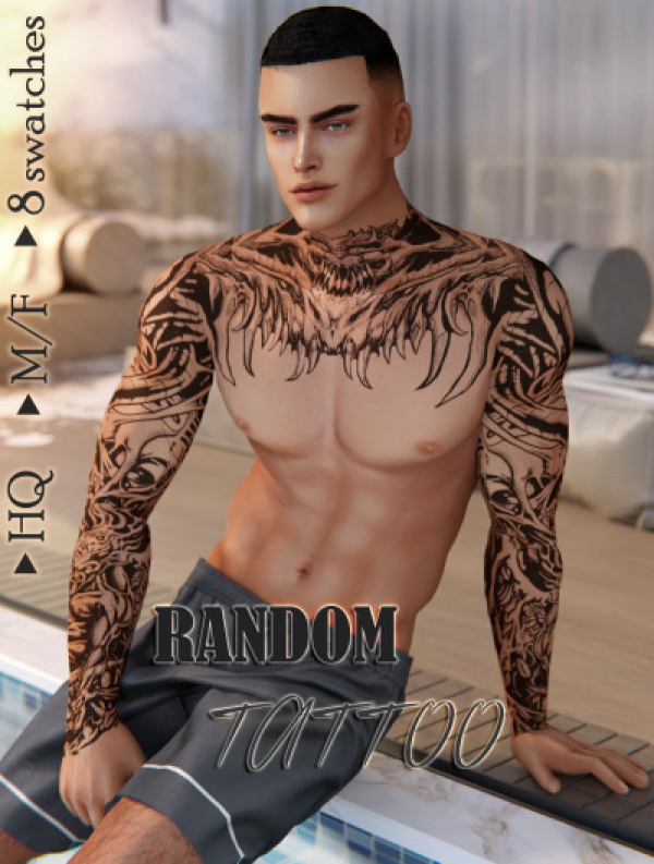 Mix Random Tattoo5 by simsfinds - The Sims 4 Custom Content