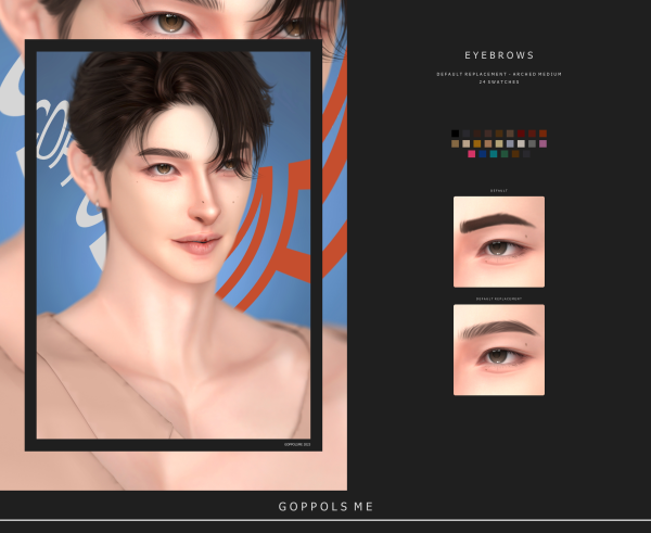 Alpha GPME GOLD Eyebrows DefaultReplacement 01ArchedMedium by simsfinds - The Sims 4 Custom Content