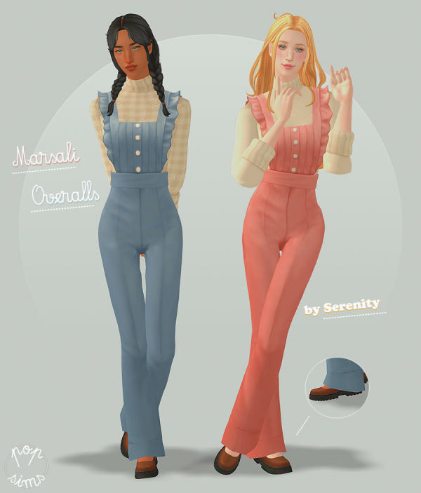 4t2 serenity Marsali Overalls by simsfinds - The Sims 2 Custom Content