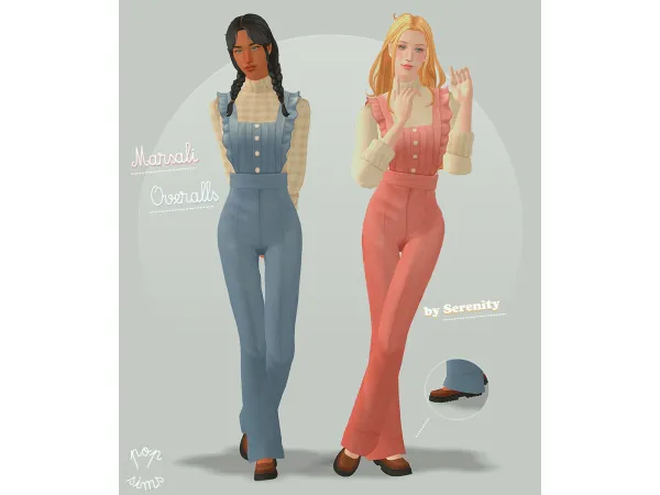 4t2 serenity Marsali Overalls - The Sims 2 Custom Content