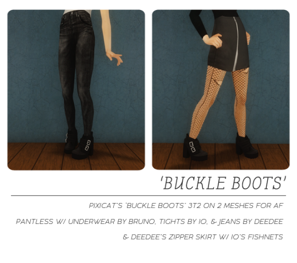 BUCKLE BOOTS 3T2 by simsfinds - The Sims 2 Custom Content