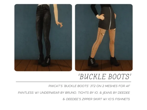 BUCKLE BOOTS 3T2 - The Sims 2 Custom Content