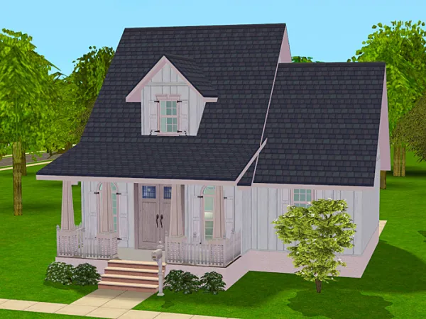 Narrow Bungalow - The Sims 2 Custom Content