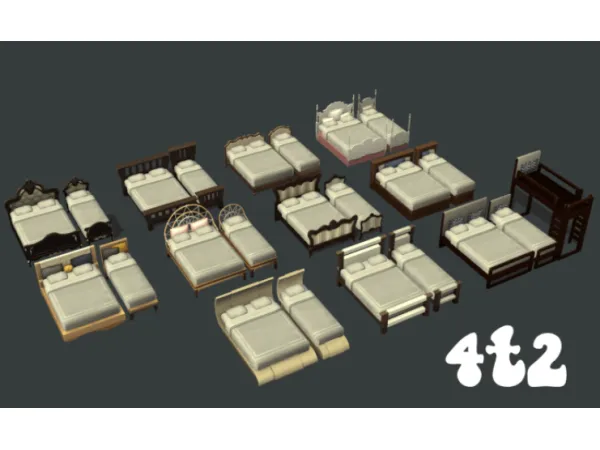 Every 4t2 Bed - The Sims 2 Custom Content