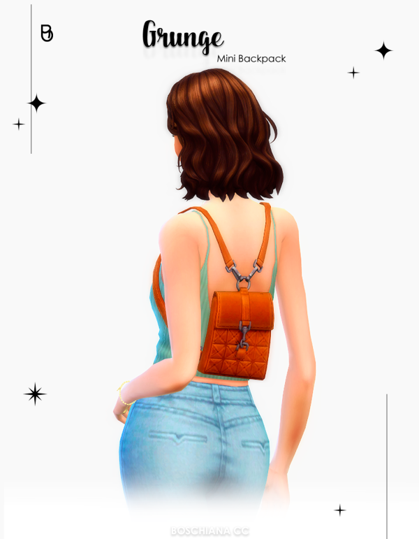 Maxis Match GRUNGE MINI BACKPACK by simsfinds - The Sims 4 Custom Content