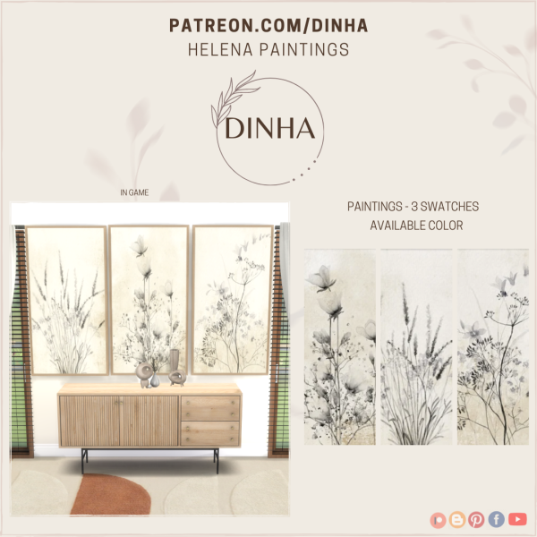 Mix Helena Paintings by dinhagamer - The Sims 4 Custom Content