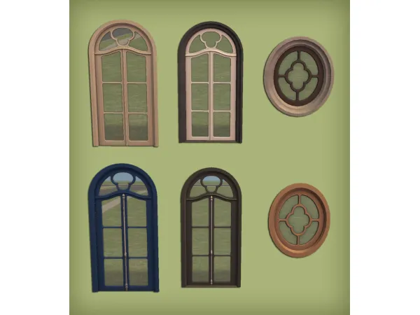 Felixandre Paris Set Windows2 Door2 and Round Window for - The Sims 2 Custom Content