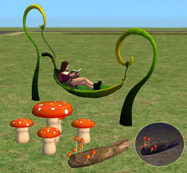 Some items from Magical Mushroom Set for by simsfinds - The Sims 2 Custom Content