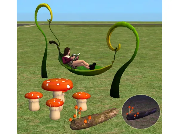 Some items from Magical Mushroom Set for - The Sims 2 Custom Content