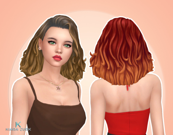 Maxis Match Long Curly Ombre by simsfinds - The Sims 4 Custom Content