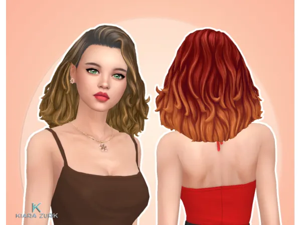 Maxis Match Long Curly Ombre - The Sims 4 Custom Content
