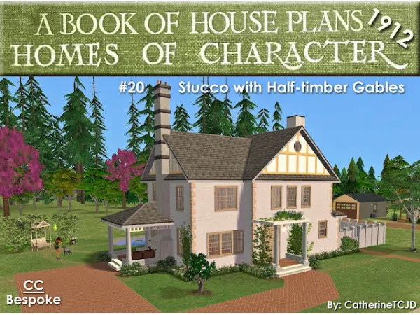 House 20 Stucco with Half timber Gables - The Sims 2 Custom Content