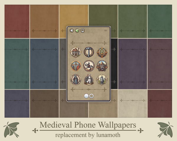 Mix Medieval Phone Wallpapers by simsfinds - The Sims 4 Custom Content