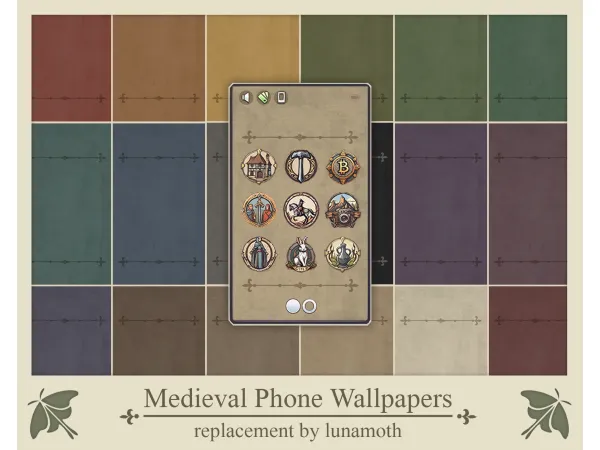 Mix Medieval Phone Wallpapers by lunamothsims - The Sims 4 Custom Content