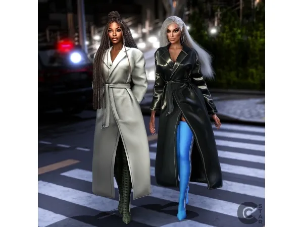 Alpha Kim Kardashian's Trench Coat - The Sims 4 Custom Content
