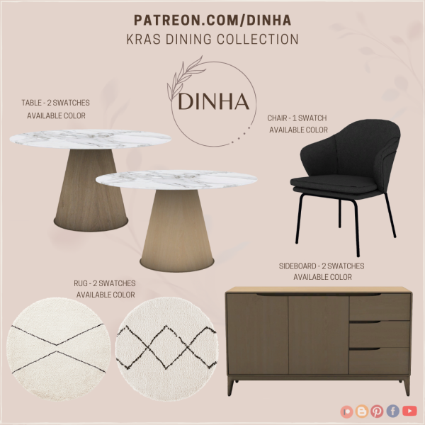 Mix Kras Dining Collection by dinhagamer - The Sims 4 Custom Content